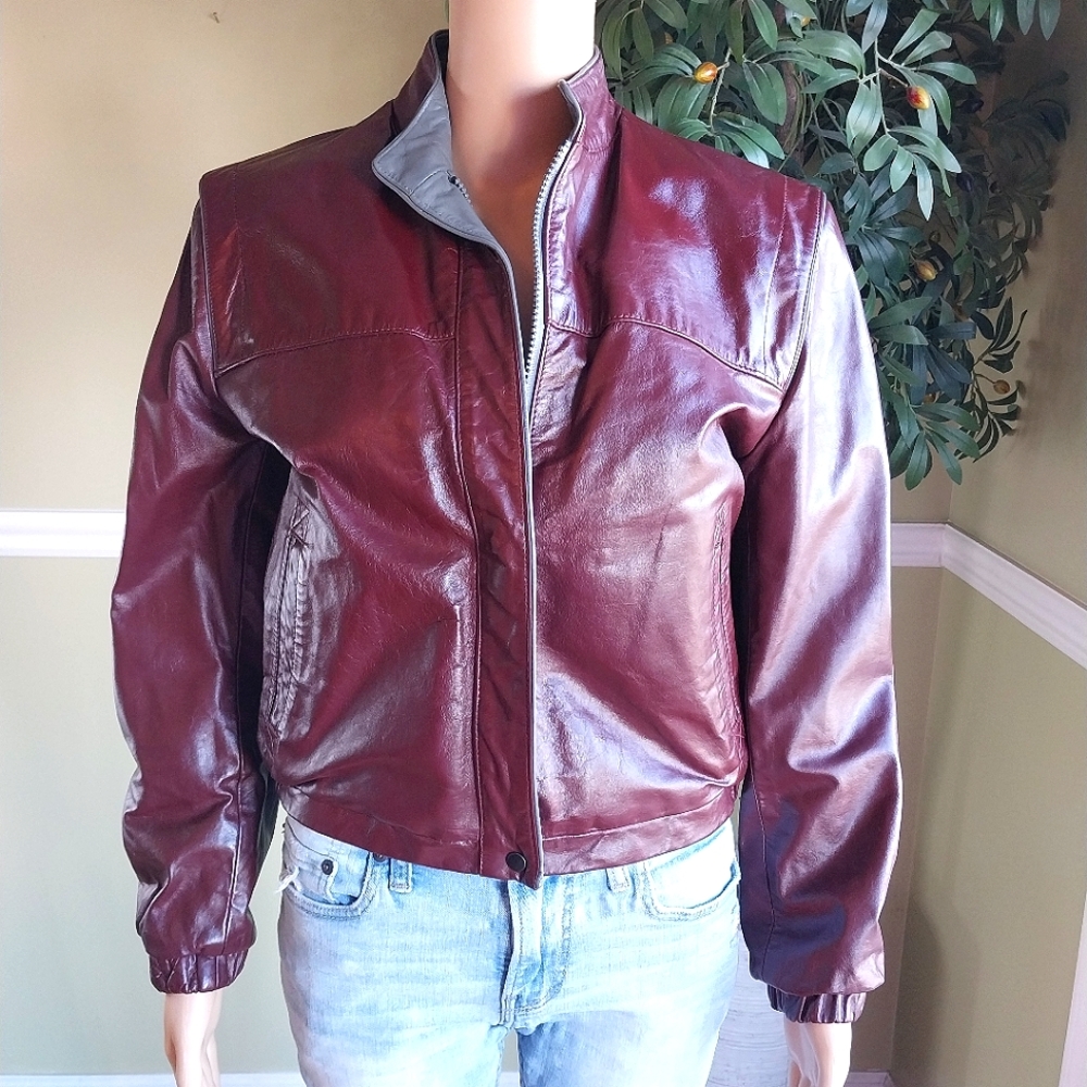 Wilsons Leather Cropped Bomber Jacket,‎ Size 8